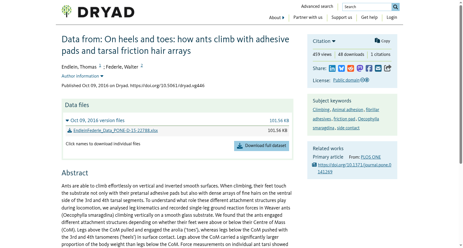On heels and toes: how ants climb with adhesive pads and tarsal friction hair arrays 数据集图片