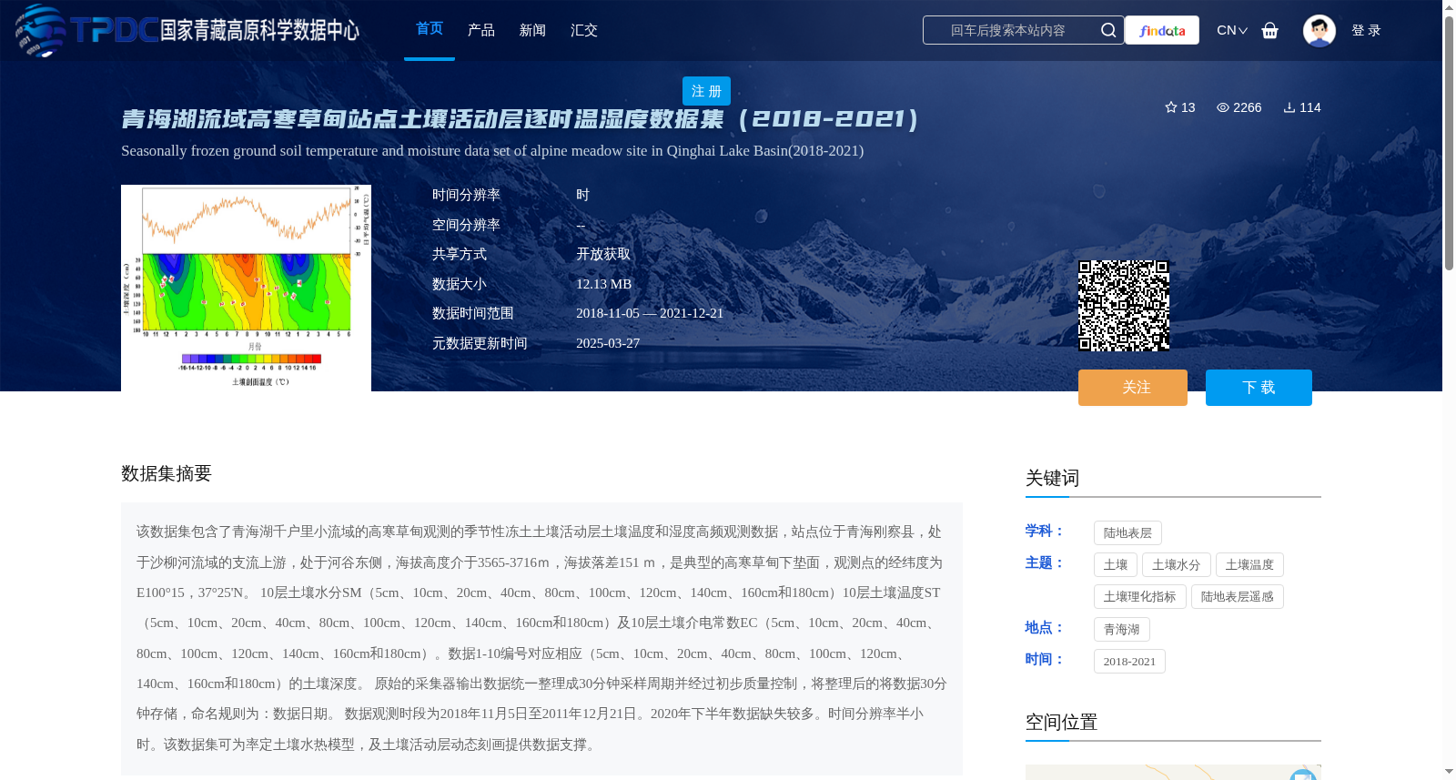 青海湖流域高寒草甸站点土壤活动层逐时温湿度数据集(2018-2021) 数据集图片
