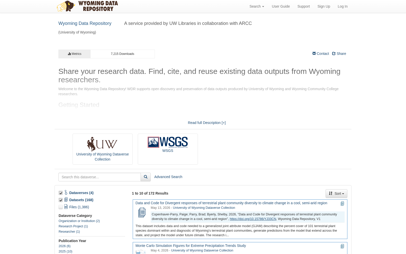 Wyoming Data Repository 数据集图片