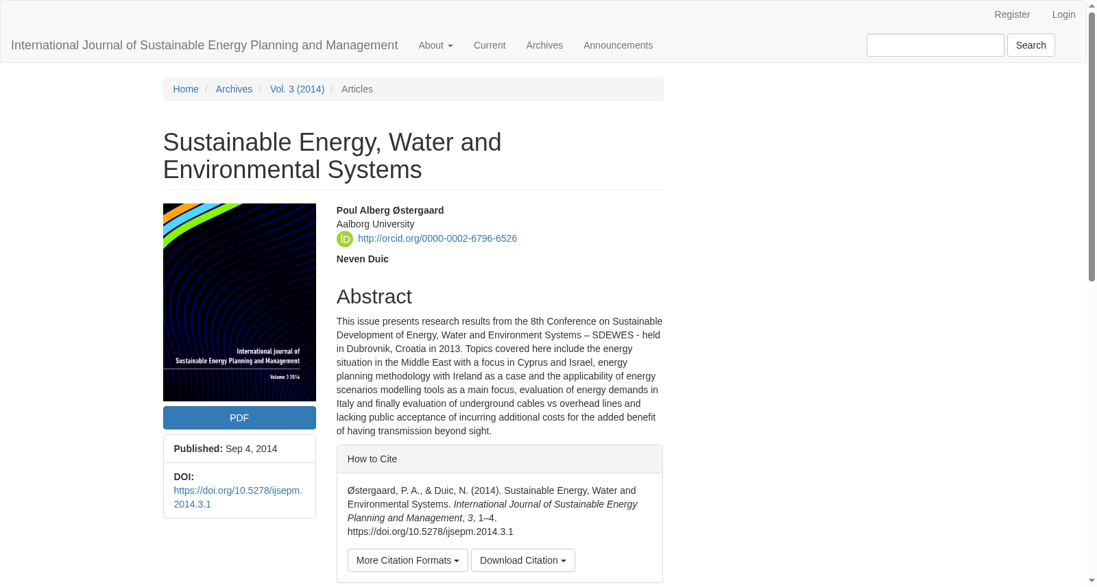 Sustainable Energy, Water and Environmental Systems 数据集图片