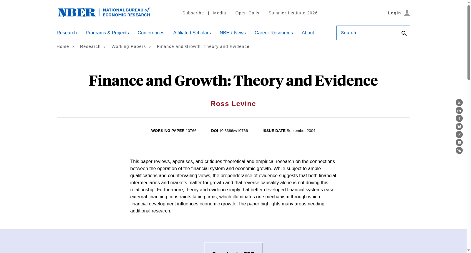 Finance and Growth: Theory and Evidence 数据集图片