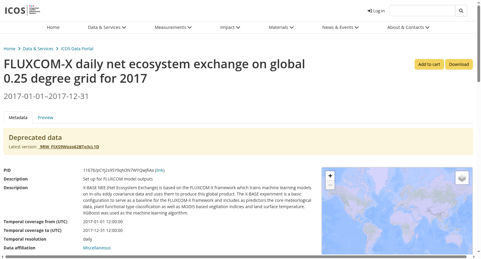 FLUXCOM-X daily net ecosystem exchange on global 0.25 degree grid for 2017 数据集图片