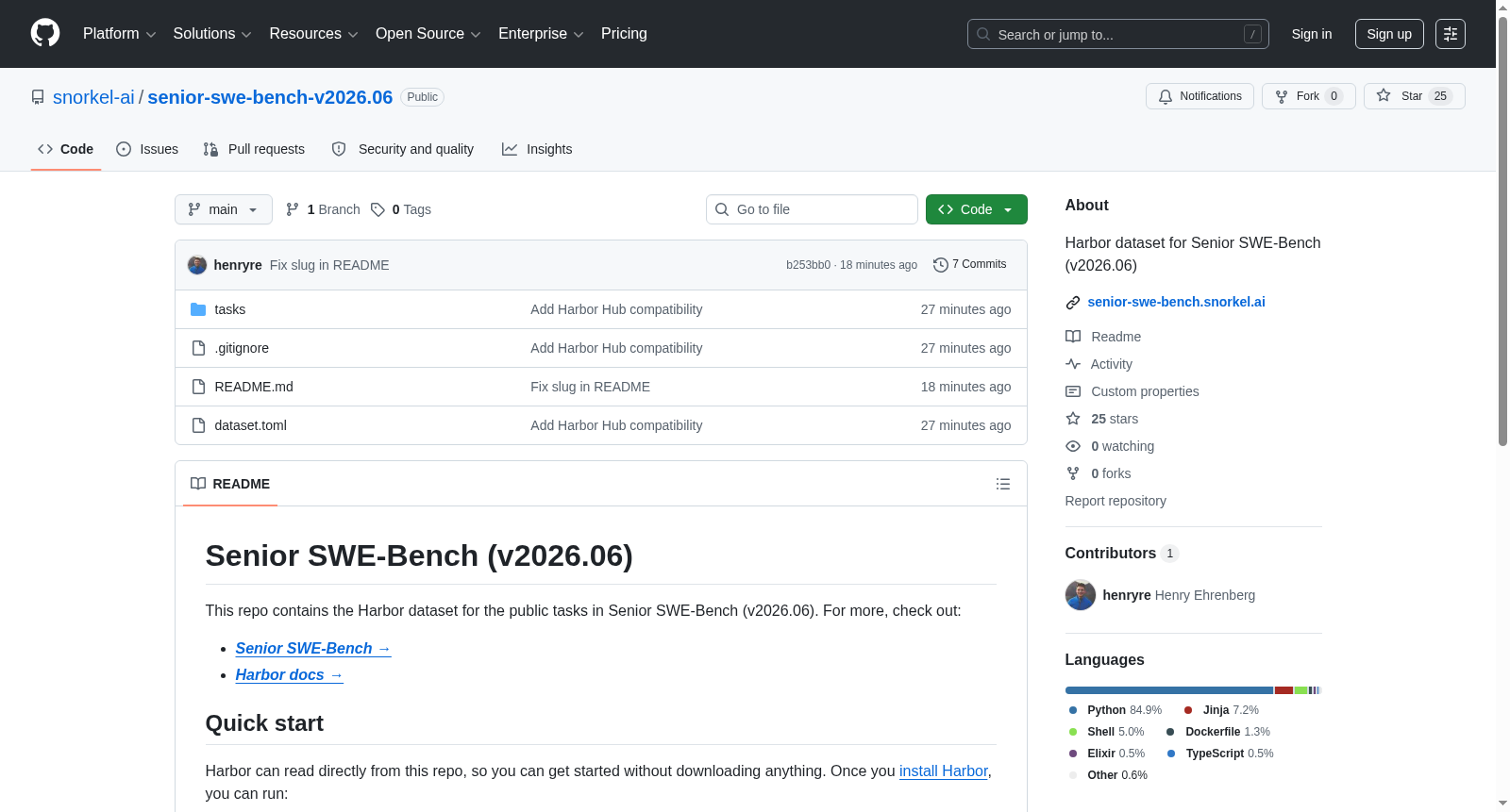 Senior SWE-Bench (v2026.06) 数据集图片