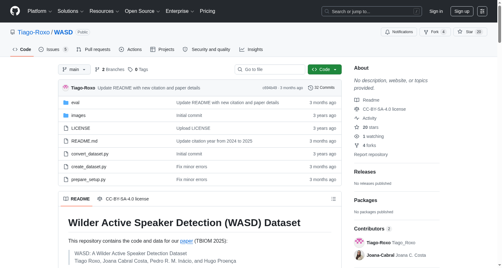 Wilder Active Speaker Detection (WASD) Dataset 数据集图片