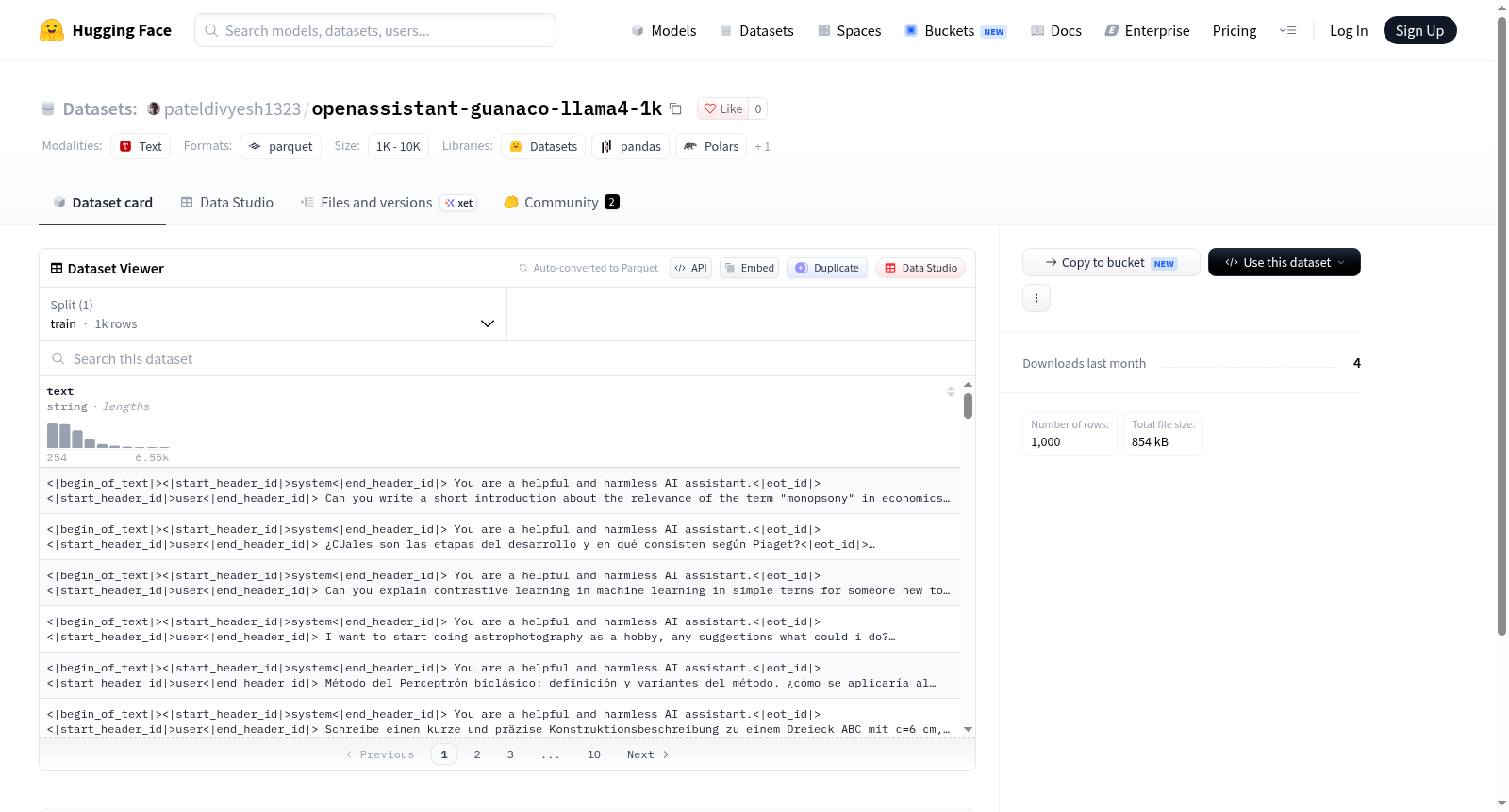 pateldivyesh1323/openassistant-guanaco-llama4-1k 数据集图片
