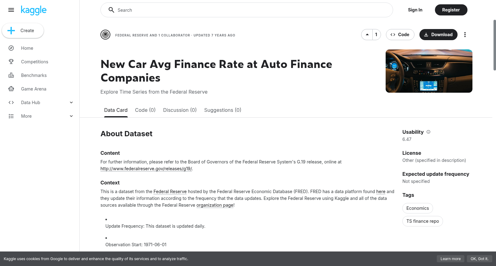 New Car Avg Finance Rate at Auto Finance Companies 数据集图片
