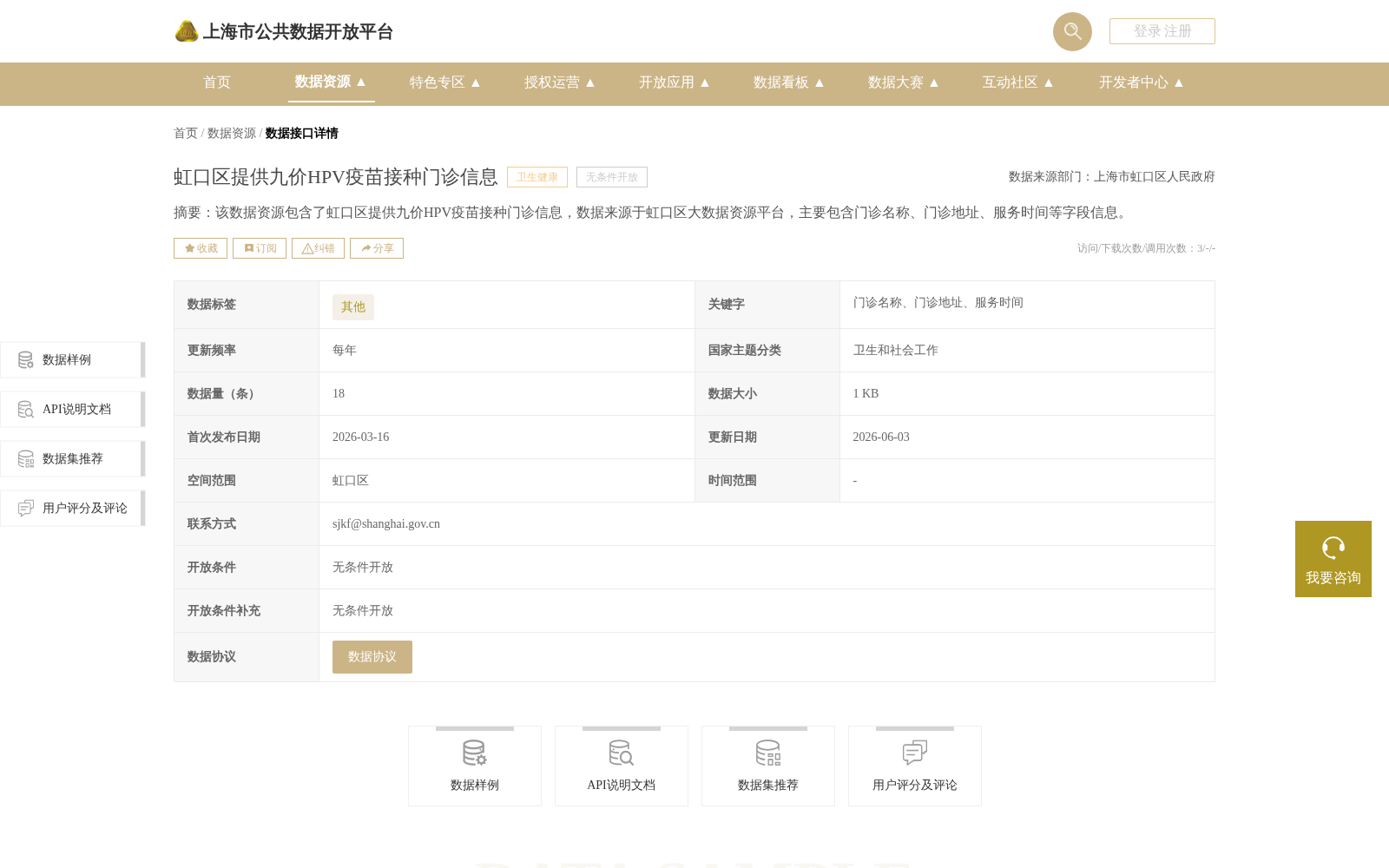 虹口区提供九价HPV疫苗接种门诊信息 数据集图片