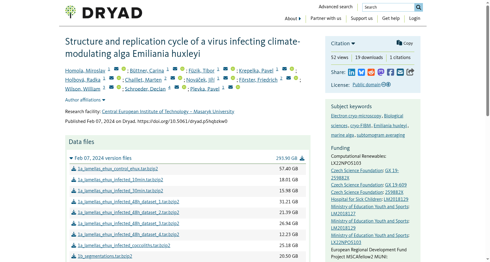 Structure and replication cycle of a virus infecting climate-modulating alga Emiliania huxleyi 数据集图片