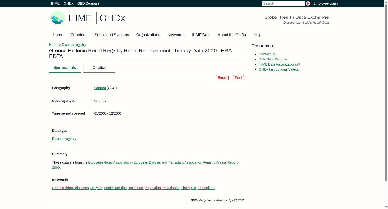Greece Hellenic Renal Registry Renal Replacement Therapy Data 2000 - ERA-EDTA 数据集图片