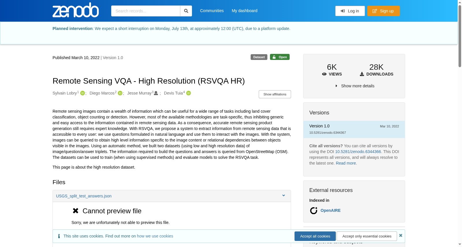Remote Sensing VQA - High Resolution (RSVQA HR) 数据集图片