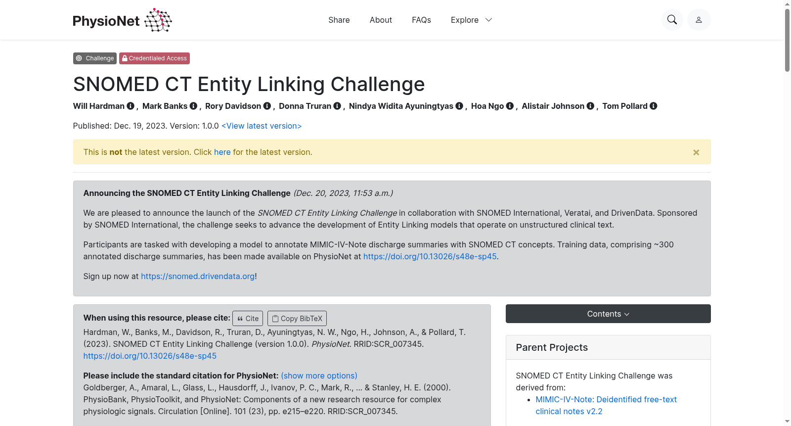 SNOMED CT Entity Linking Challenge 数据集图片