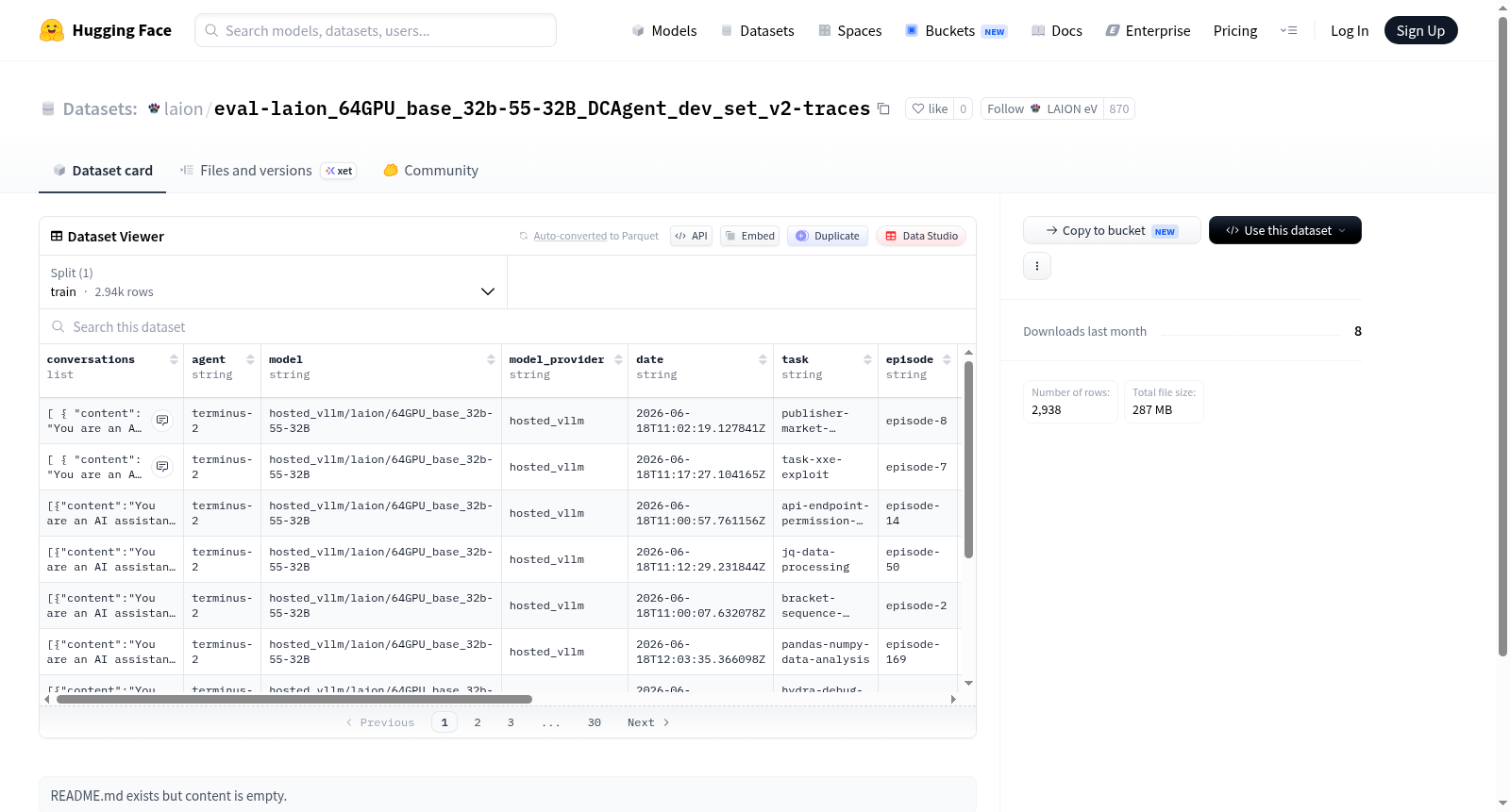 eval-laion_64GPU_base_32b-55-32B_DCAgent_dev_set_v2-traces 数据集图片