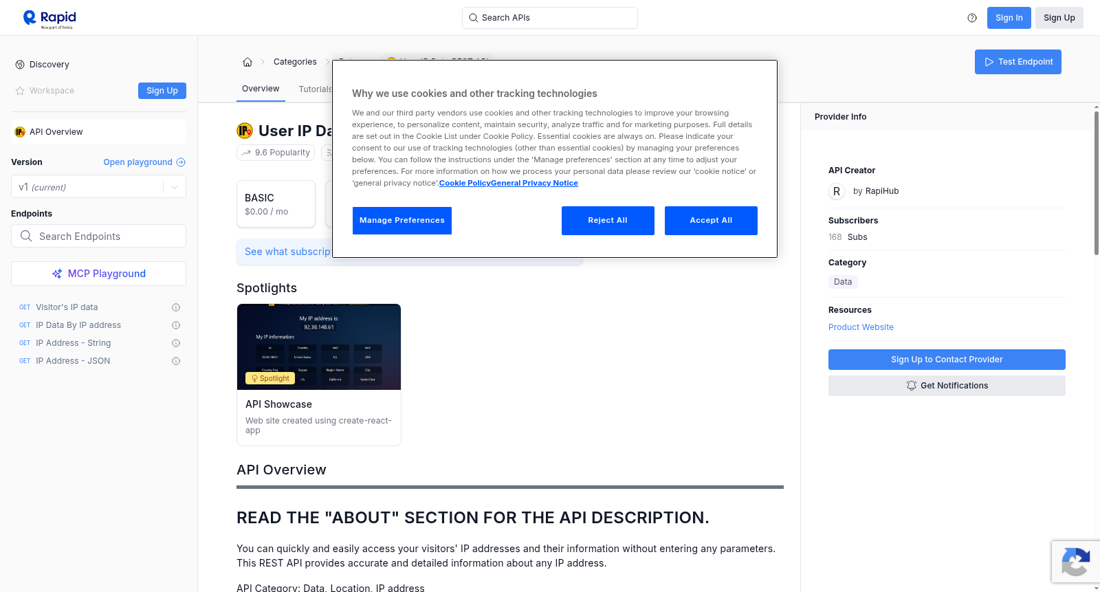 User IP Data REST API 数据集图片