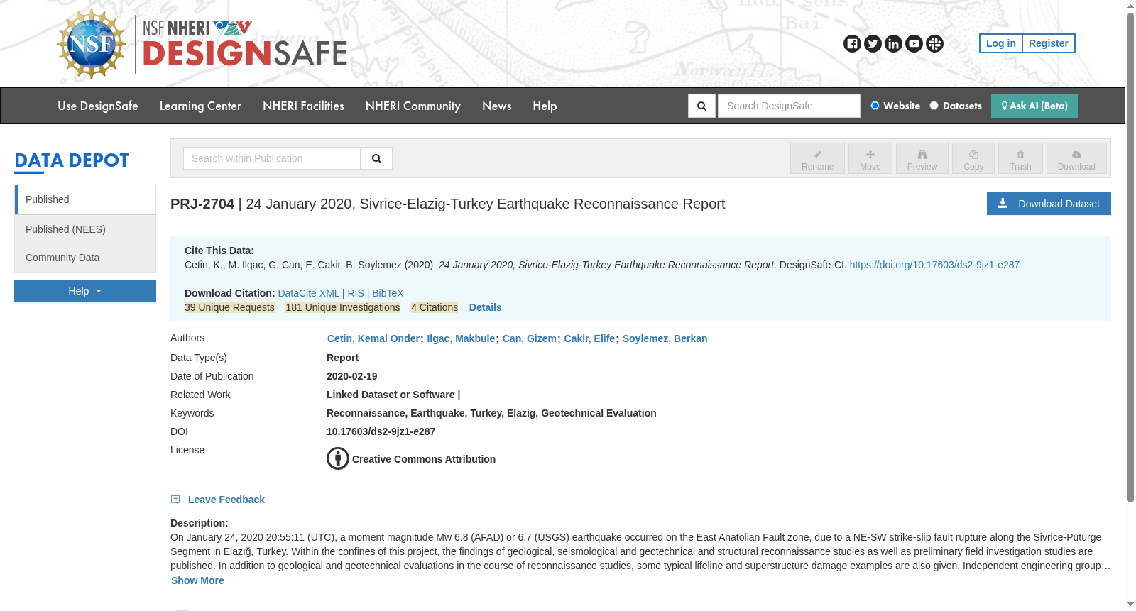 24 January 2020, Sivrice-Elazig-Turkey Earthquake Reconnaissance Report 数据集图片