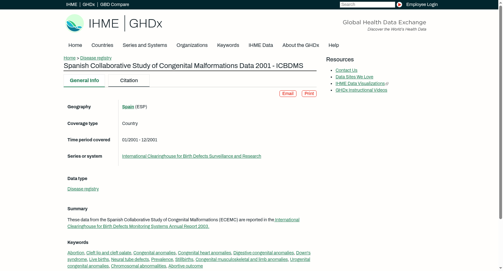 Spanish Collaborative Study of Congenital Malformations Data 2001 - ICBDMS 数据集图片