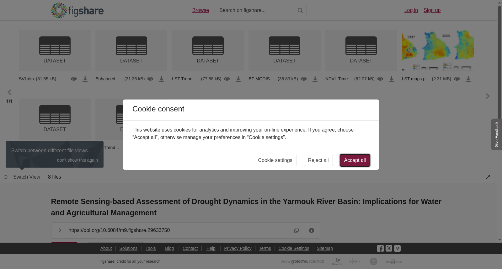 <b>Remote Sensing-based Assessment of Drought Dynamics in the Yarmouk River Basin: Implications for Water and Agricultural Management</b> 数据集图片