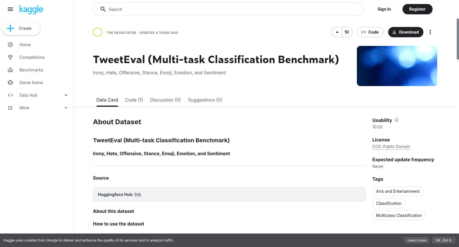 TweetEval (Multi-task Classification Benchmark) 数据集图片