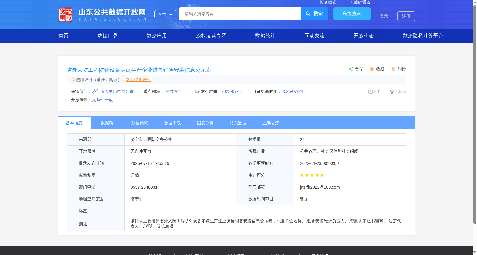 省外人防工程防化设备定点生产企业进鲁销售安装信息公示表 数据集图片