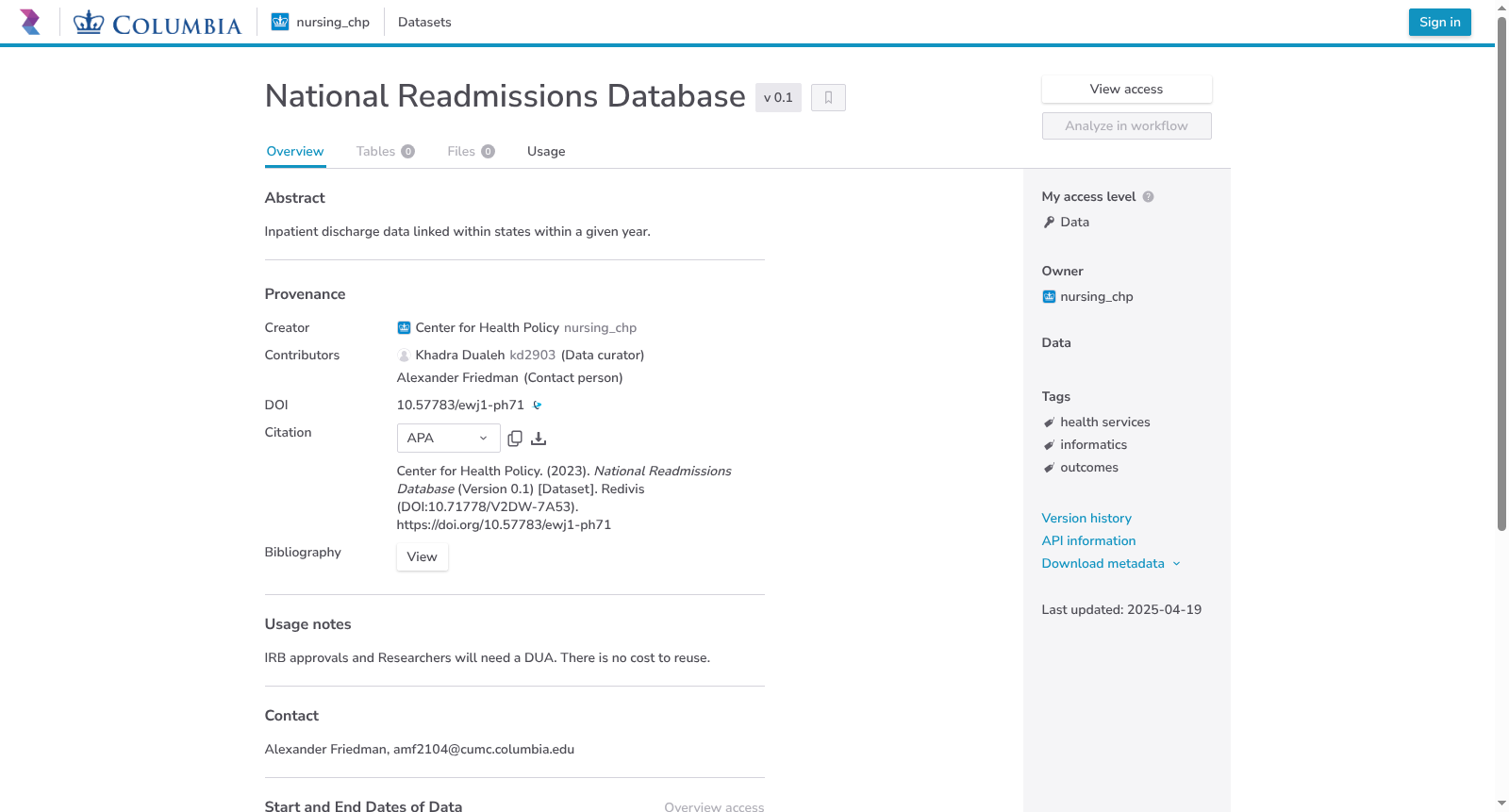 National Readmissions Database 数据集图片