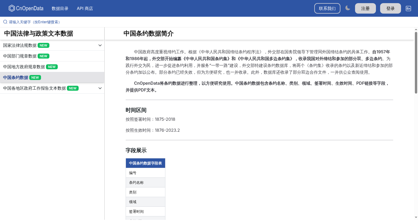 中国条约数据 数据集图片