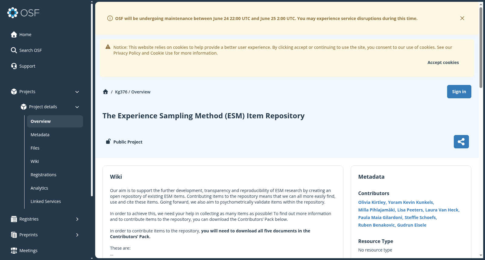 The Experience Sampling Method (ESM) Item Repository 数据集图片