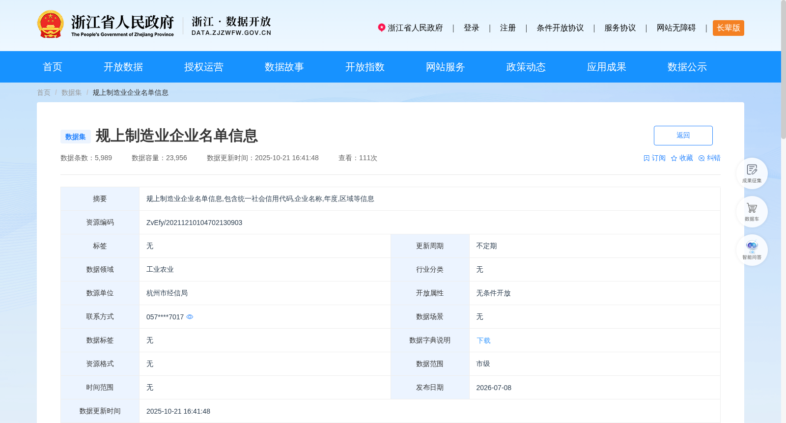 规上制造业企业名单信息 数据集图片