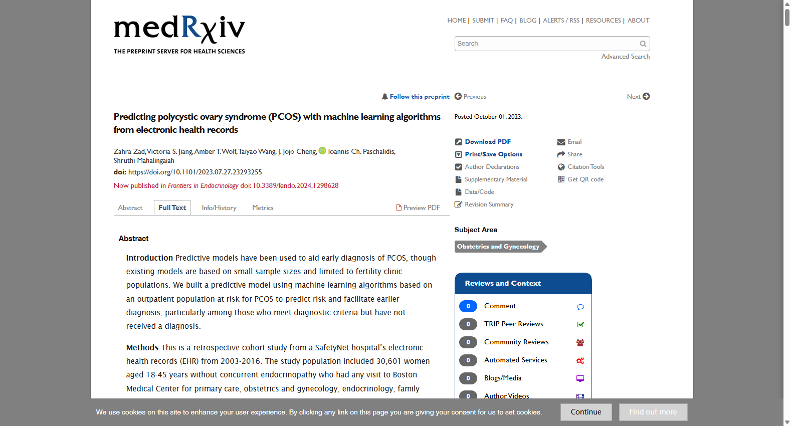 PCOS EHR Dataset
