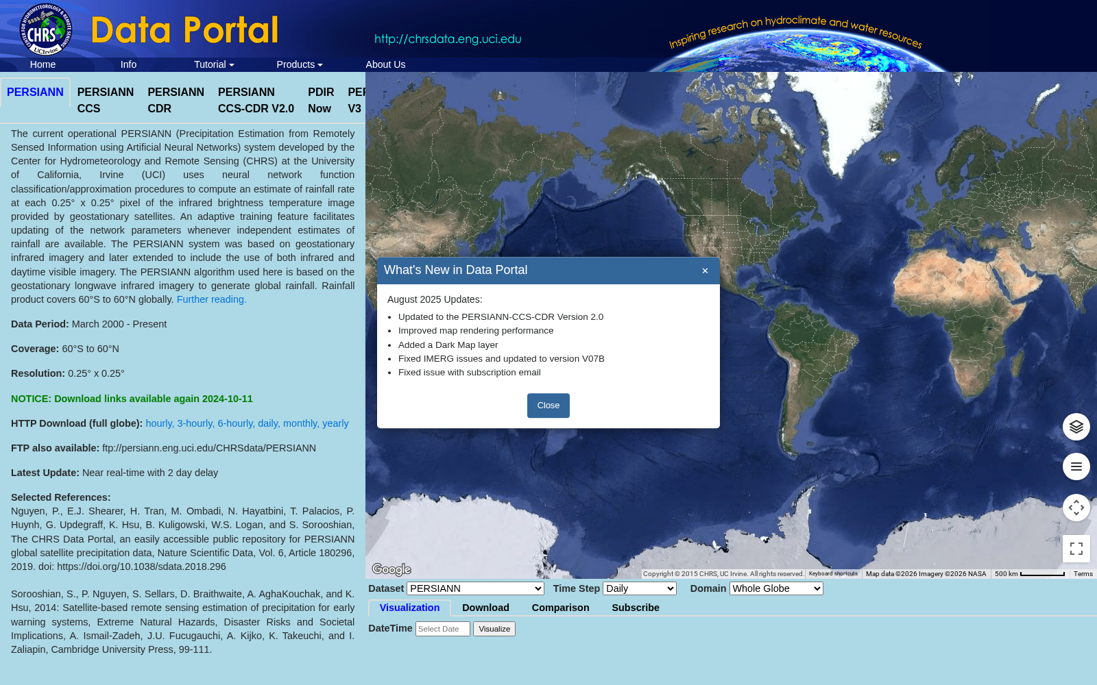 Center for Hydrologic Remote Sensing (CHRS) 数据集图片