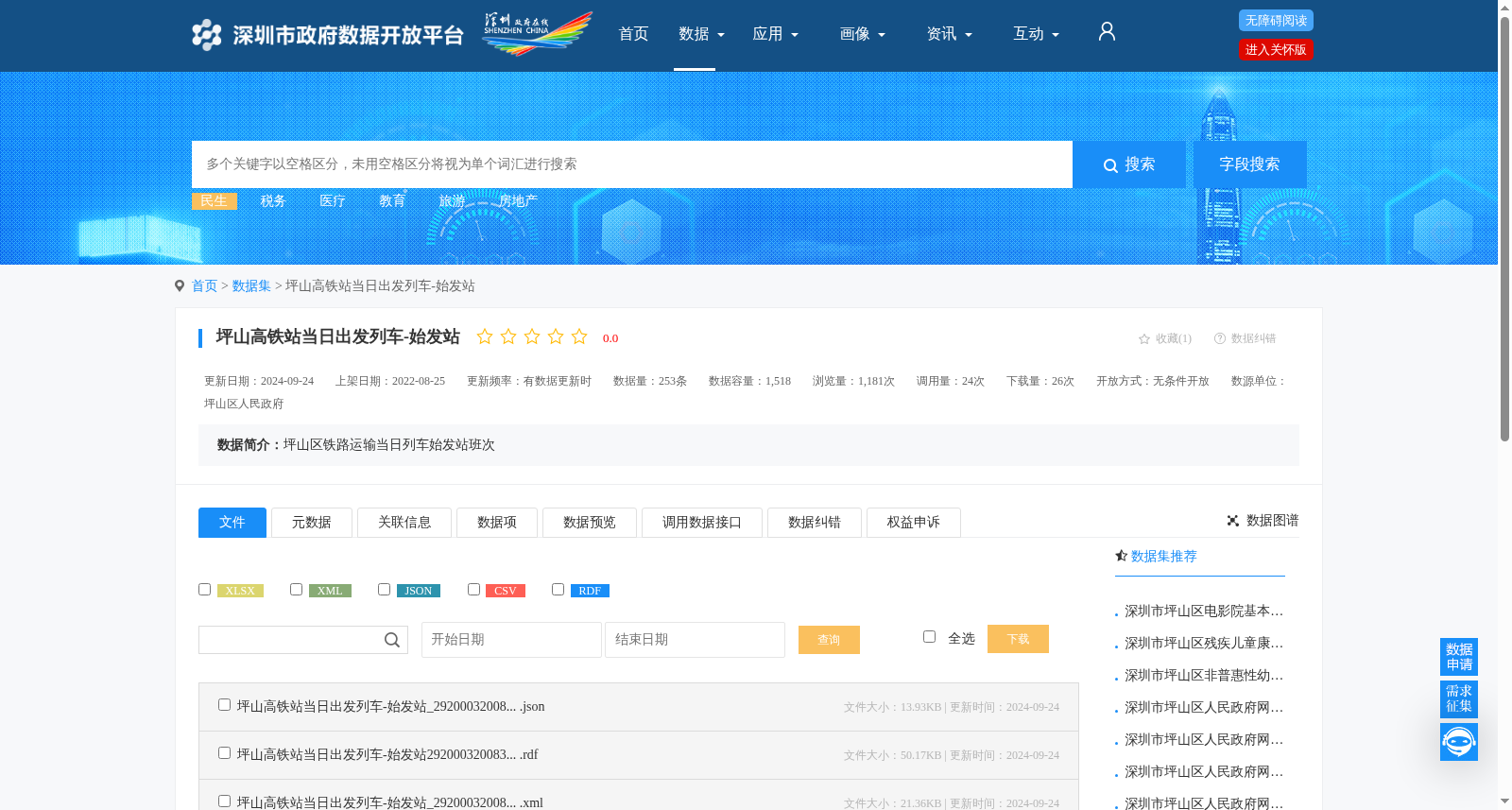 坪山高铁站当日出发列车-始发站 数据集图片