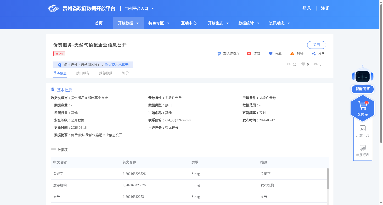 价费服务-天然气输配企业信息公开 数据集图片
