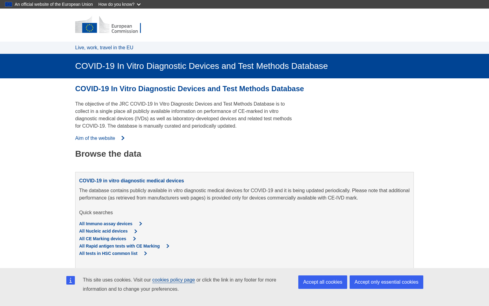 COVID-19 In Vitro Diagnostic Devices and Test Methods Database 数据集图片