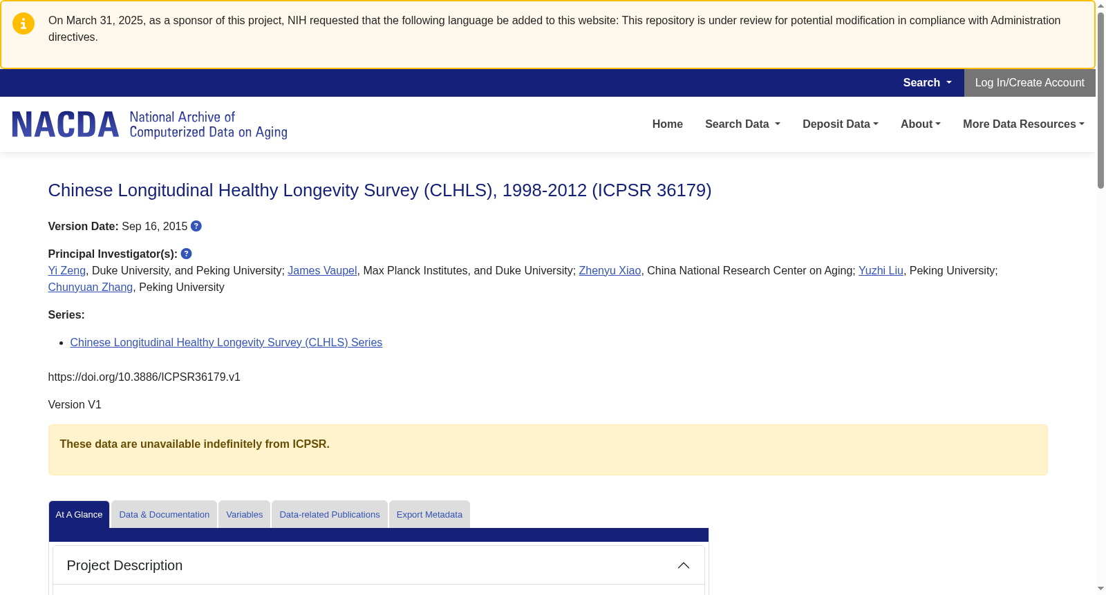 Chinese Longitudinal Healthy Longevity Survey (CLHLS), 1998-2012 数据集图片