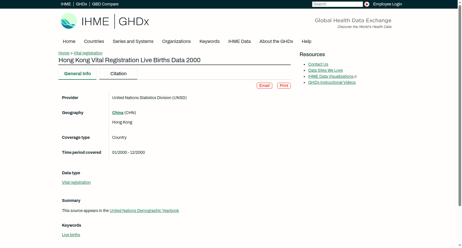 Hong Kong Vital Registration Live Births Data 2000 数据集图片