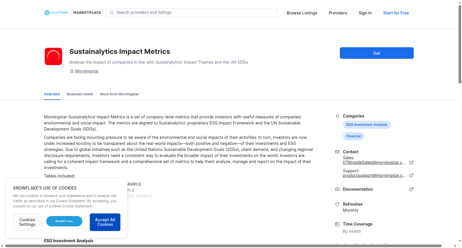 Sustainalytics Impact Metrics 数据集图片