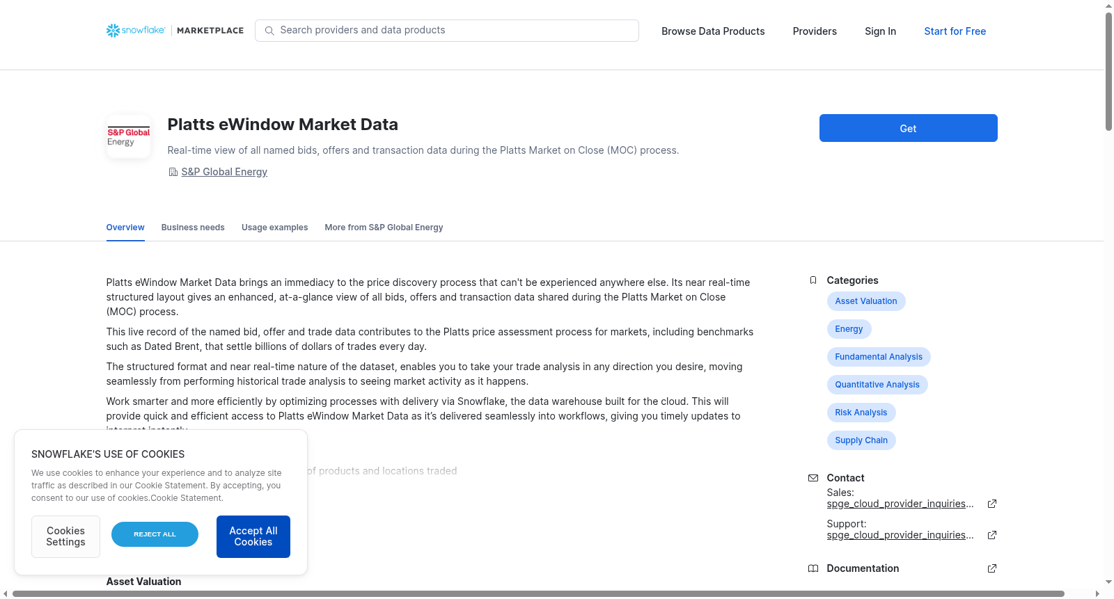 Platts eWindow Market Data 数据集图片