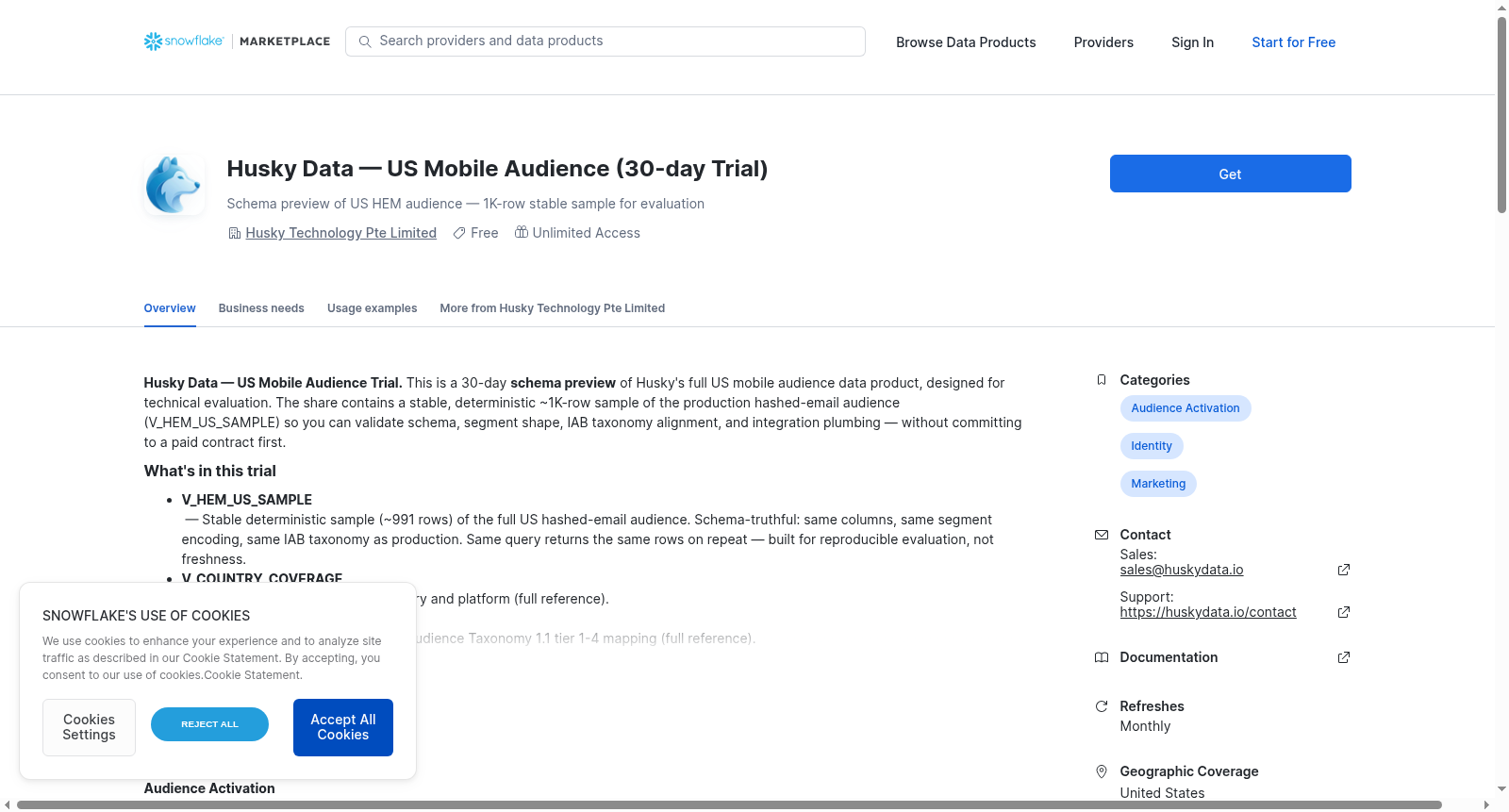 Husky Data — US Mobile Audience (30-day Trial) 数据集图片