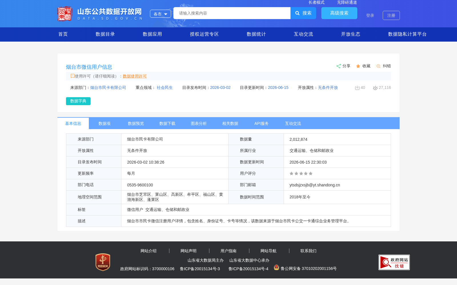 烟台市微信用户信息 数据集图片