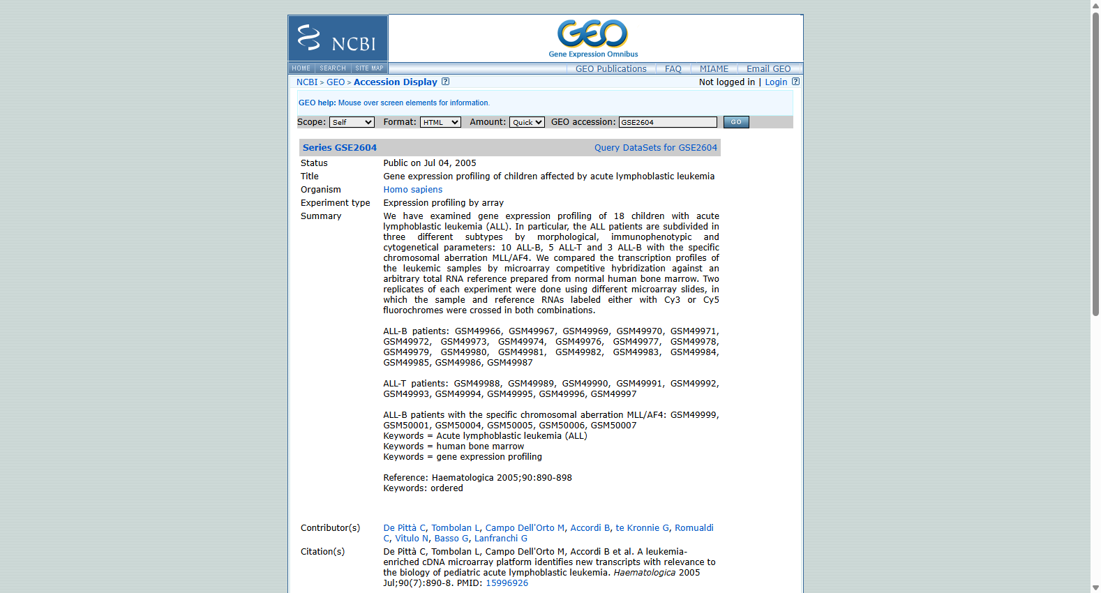 GSE2604