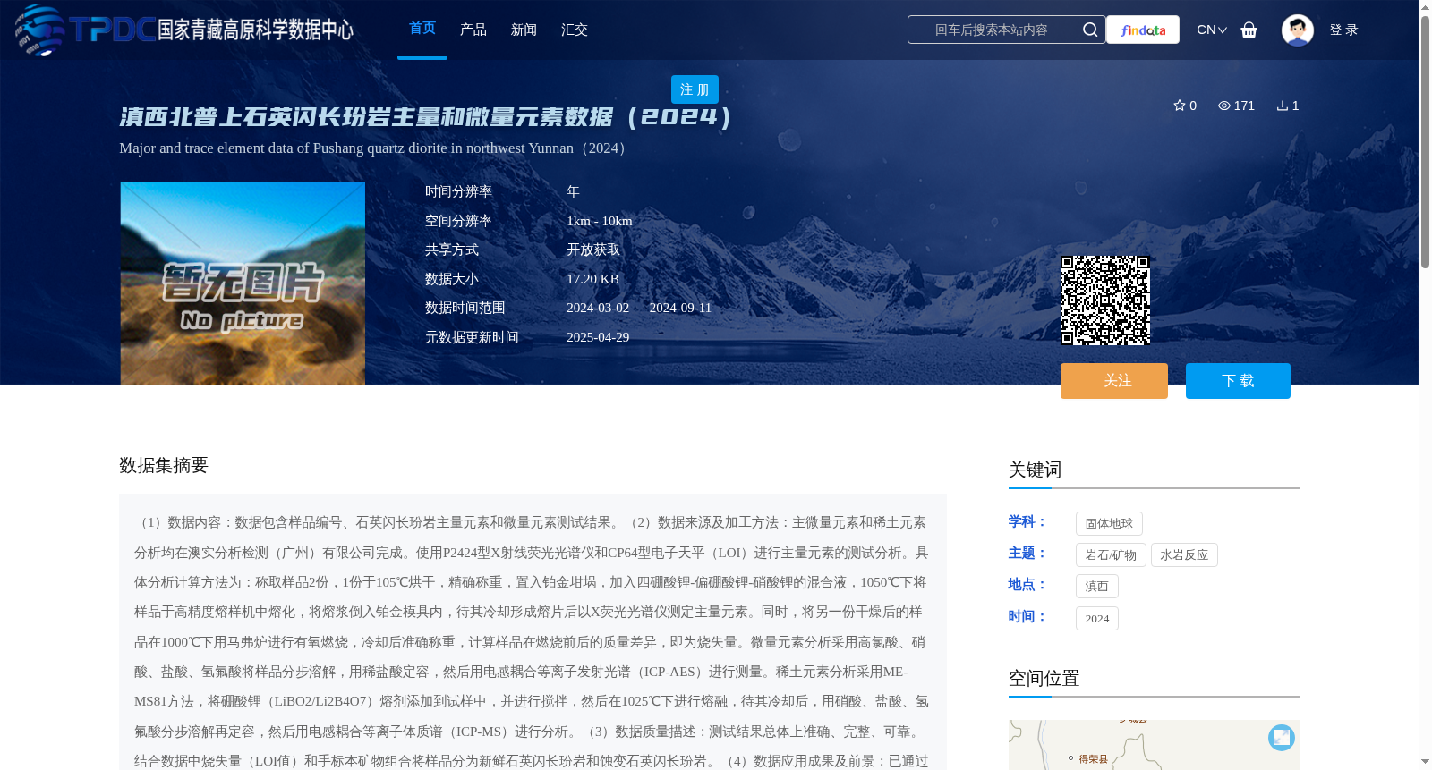 滇西北普上石英闪长玢岩主量和微量元素数据(2024) 数据集图片