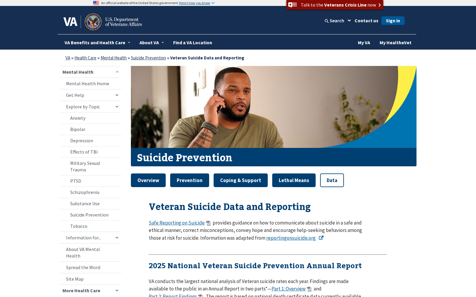 VA Suicide Prevention Annual Report Data 数据集图片
