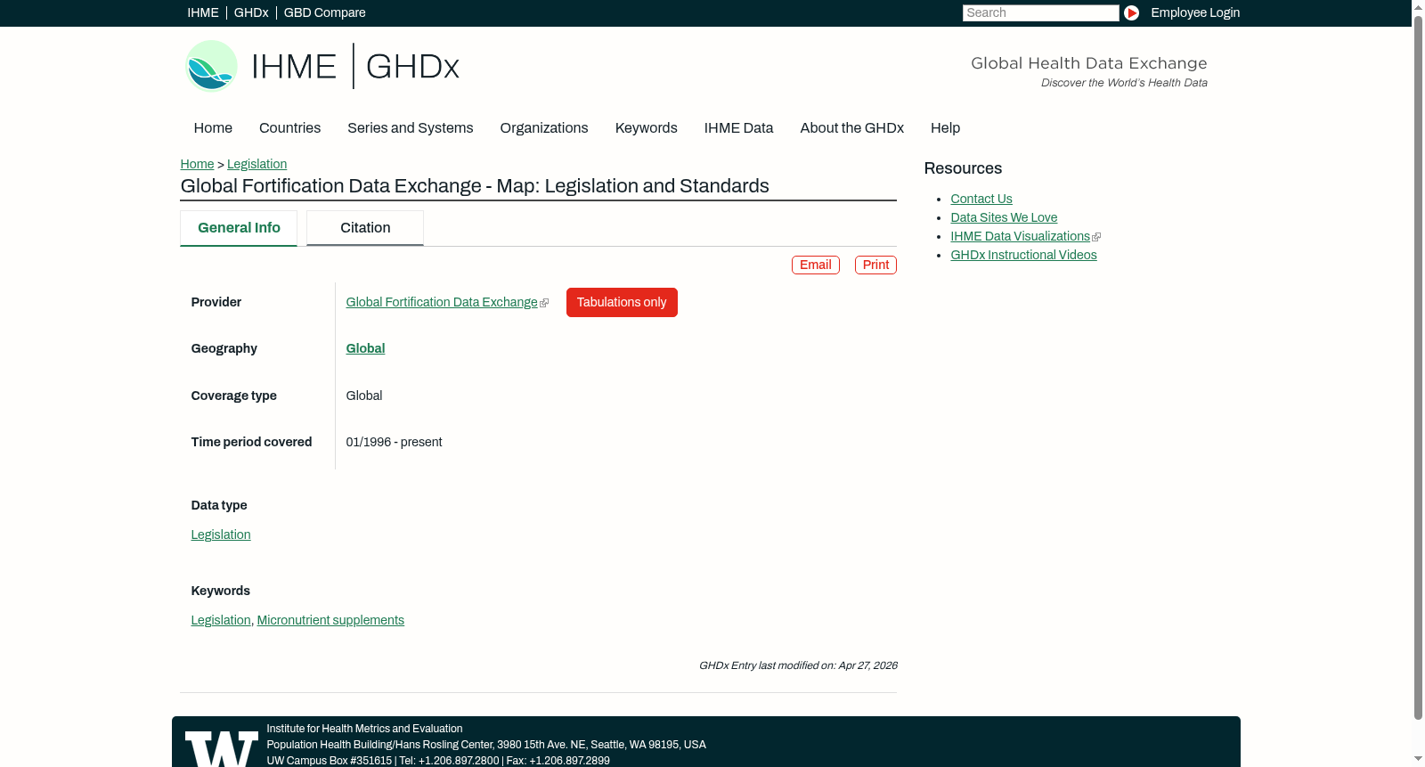 Global Fortification Data Exchange - Map: Legislation and Standards 数据集图片