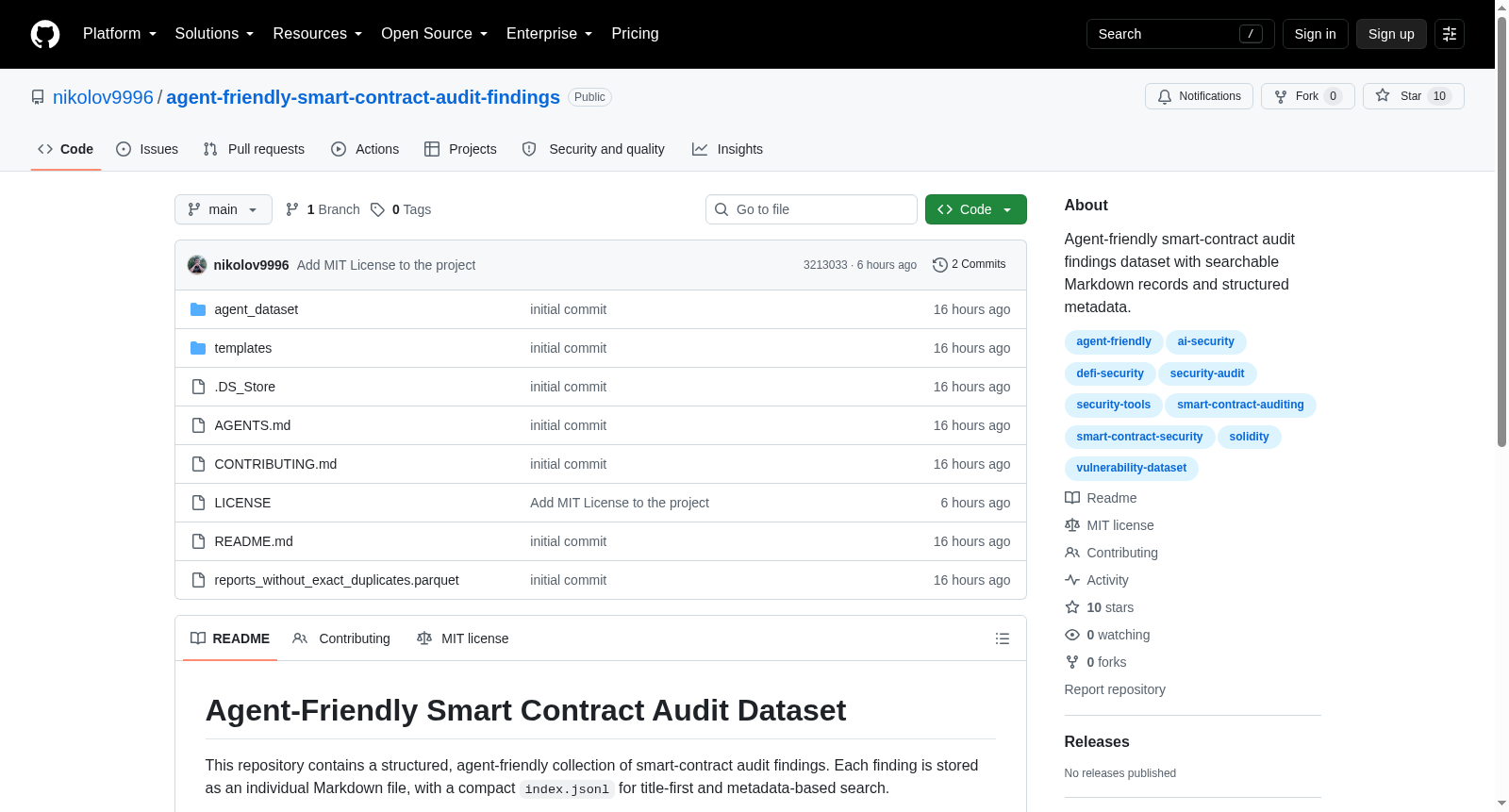 Agent-Friendly Smart Contract Audit Dataset 数据集图片