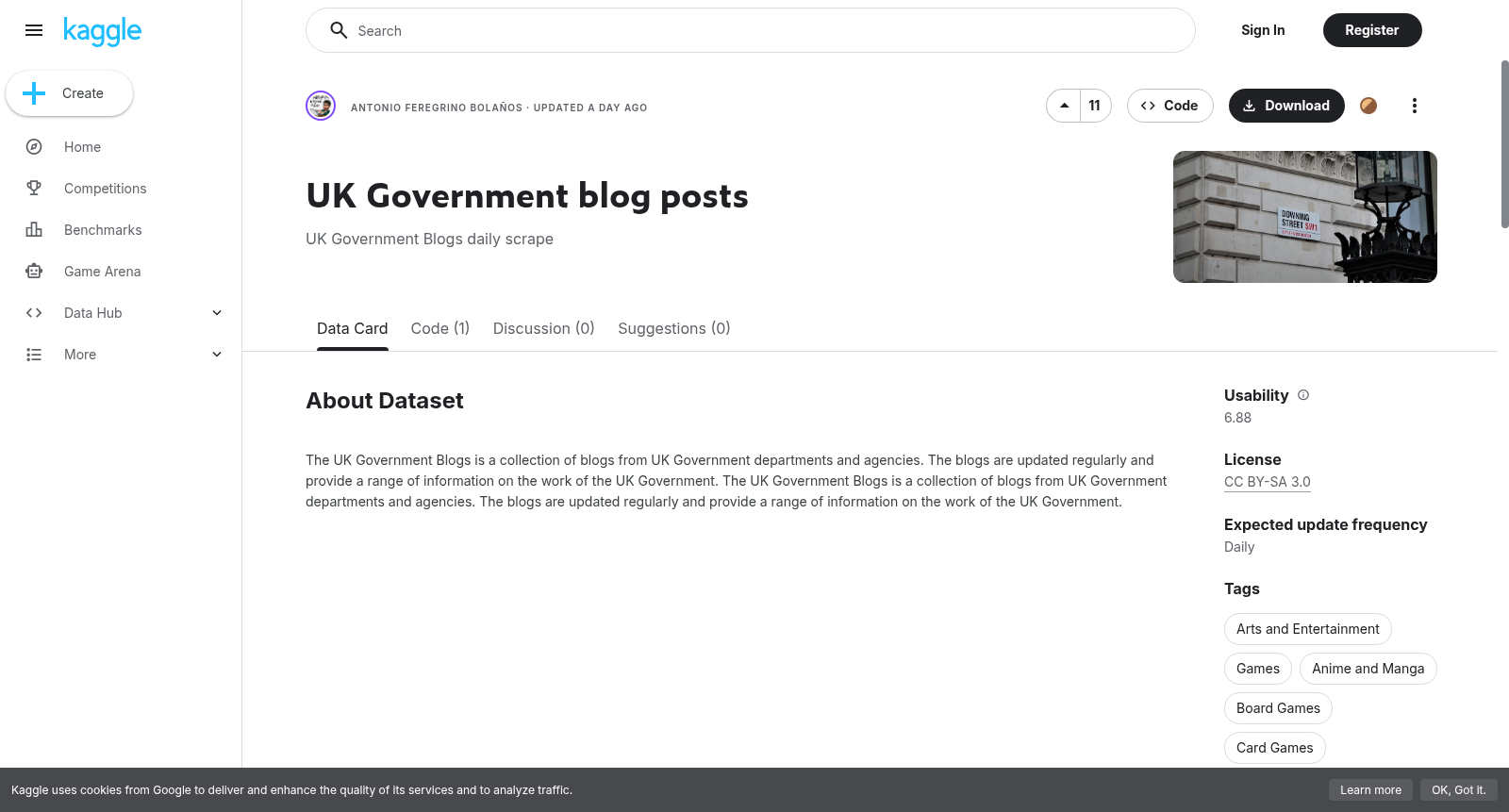 UK Government blog posts 数据集图片