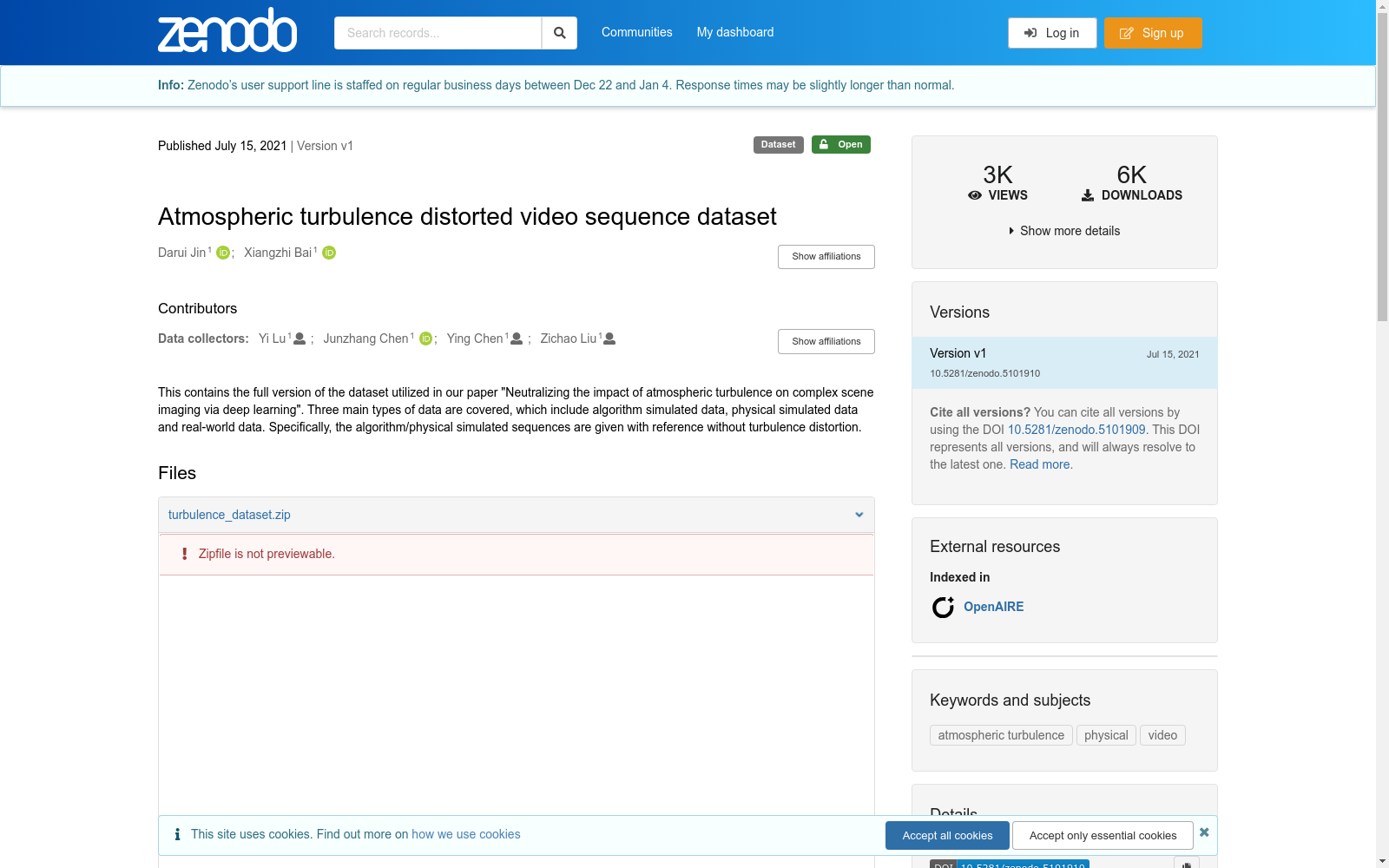 Atmospheric turbulence distorted video sequence dataset 数据集图片