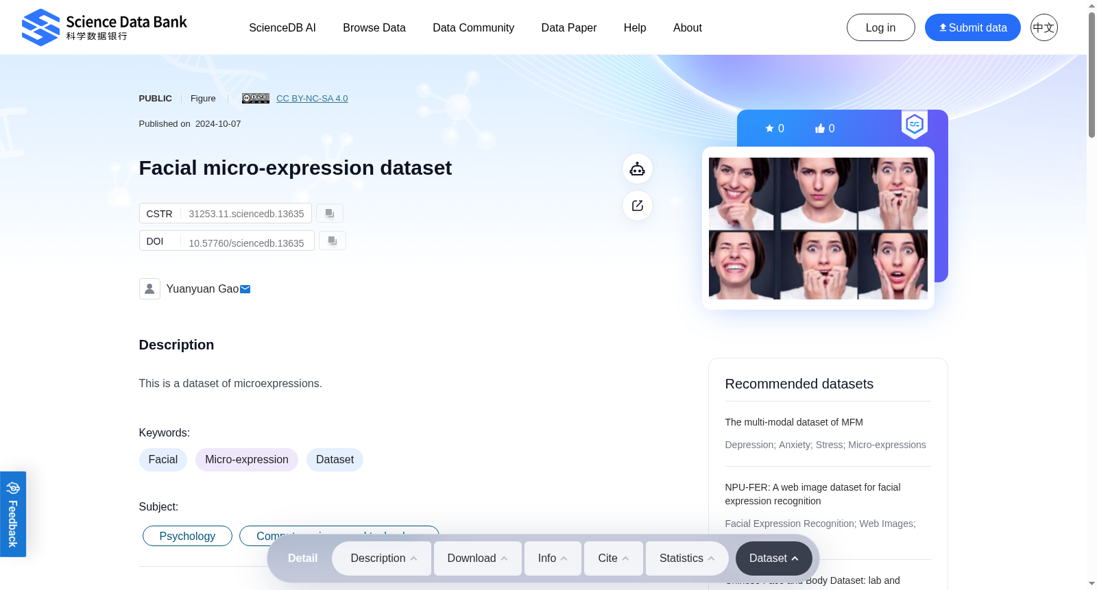 Facial micro-expression dataset 数据集图片