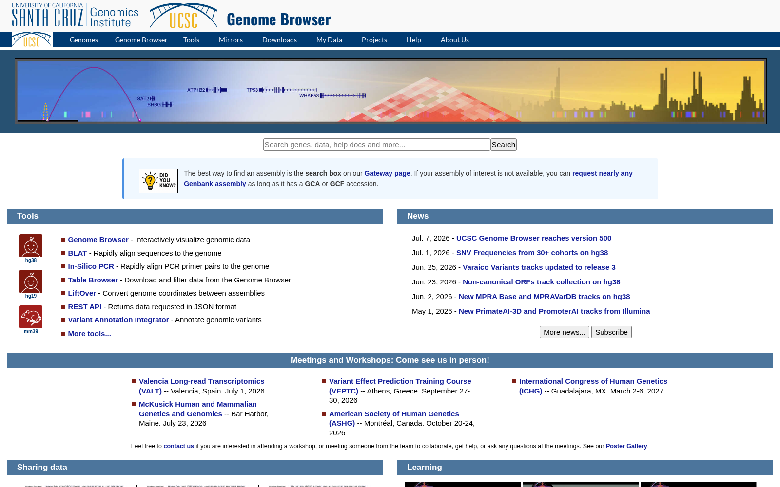 UCSC Genome Browser 数据集图片