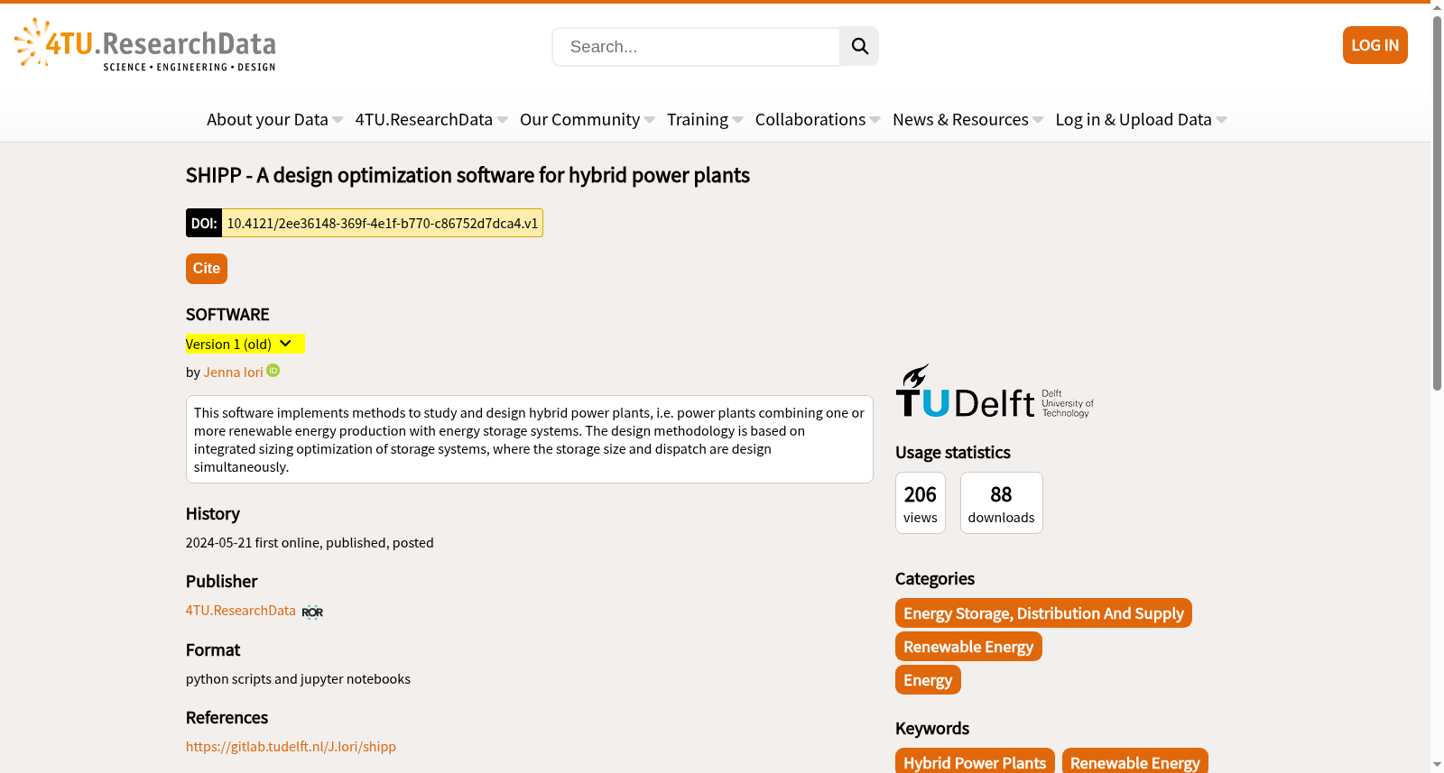 SHIPP - A design optimization software for hybrid power plants 数据集图片