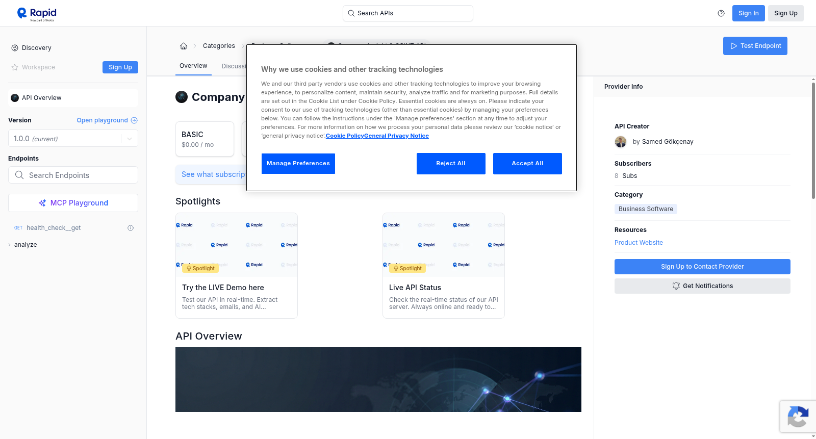 Company Insight & OSINT API 数据集图片