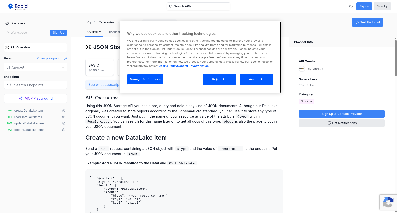 JSON Storage API 数据集图片