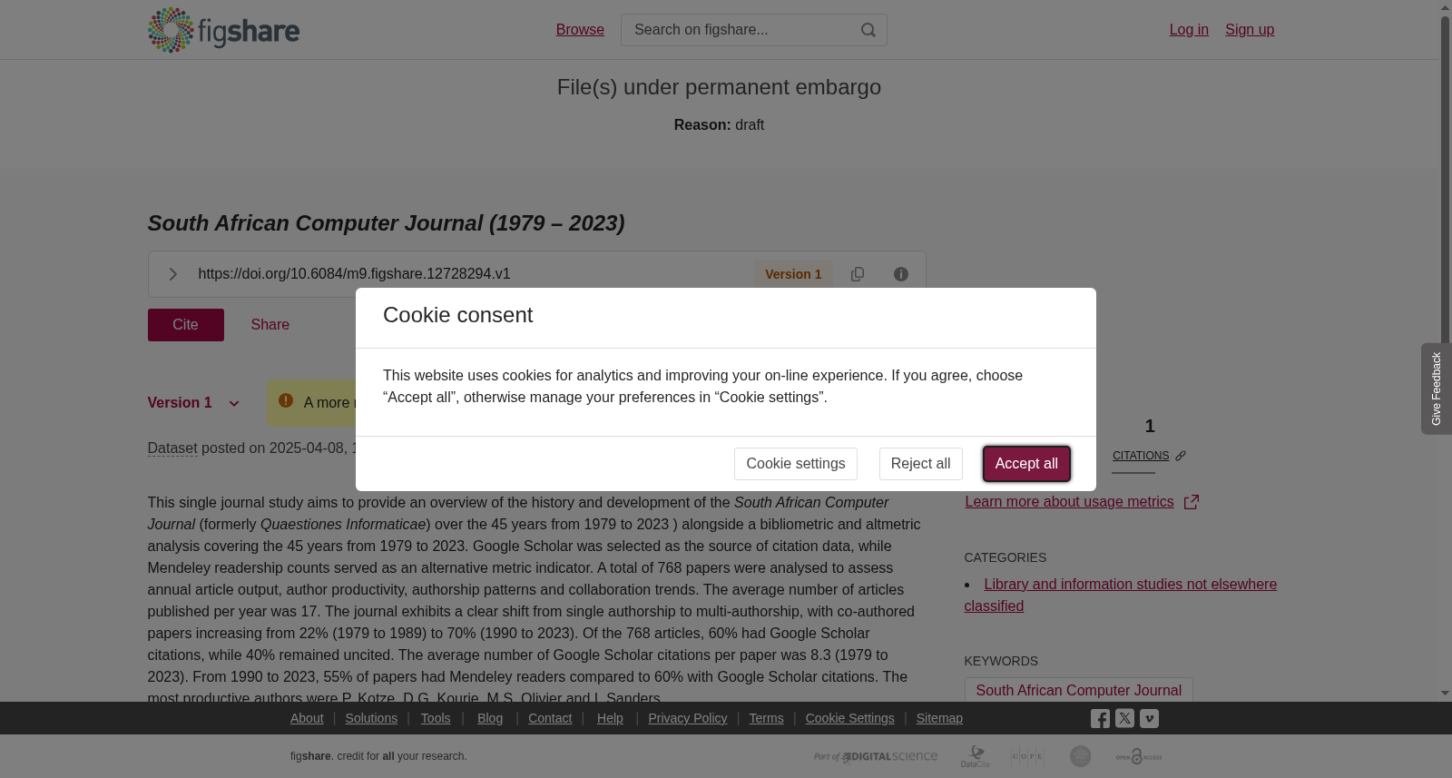 <b><i>South African Computer Journal </i></b><b><i>(1979 – 2023)</i></b> 数据集图片